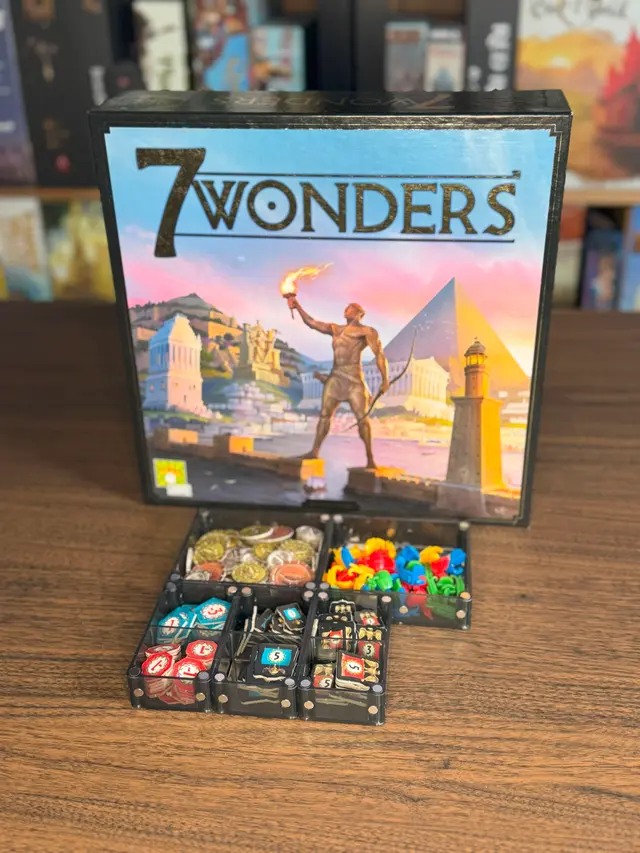 7 Wonders organized in a Piece Keepers tray