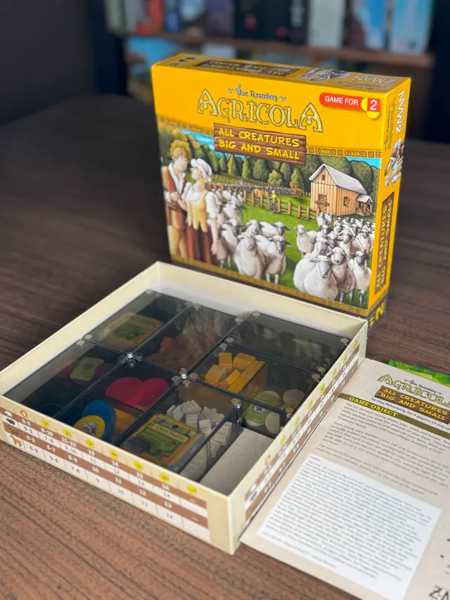 Agricola: All Creatures Big and Small organized in a Piece Keepers tray