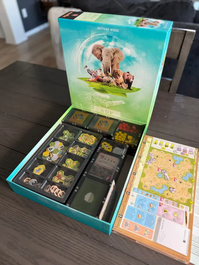 Ark Nova organized in a Piece Keepers tray