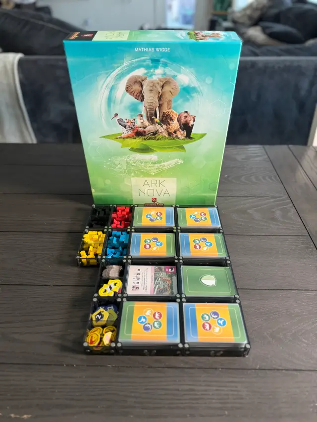 Ark Nova organized in a Piece Keepers tray