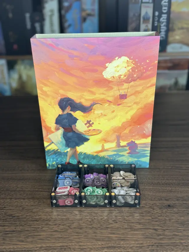 Canvas organized in a Piece Keepers tray