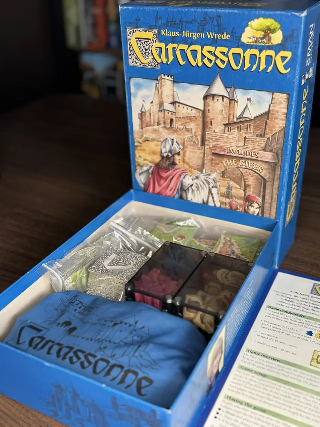 Carcassonne organized in a Piece Keepers tray