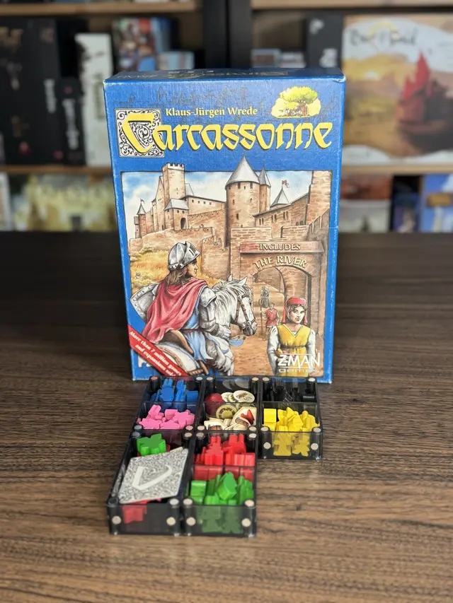 Carcassonne organized in a Piece Keepers tray