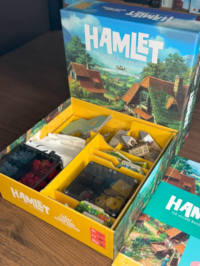 Hamlet: The Village Building Game (Founders Edition) organized in a Piece Keepers tray