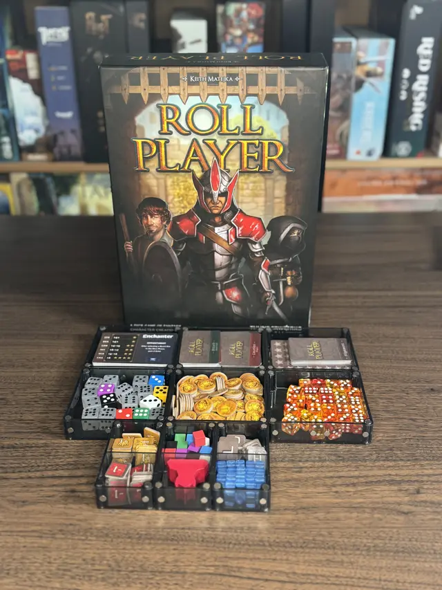 Roll Player organized in a Piece Keepers tray