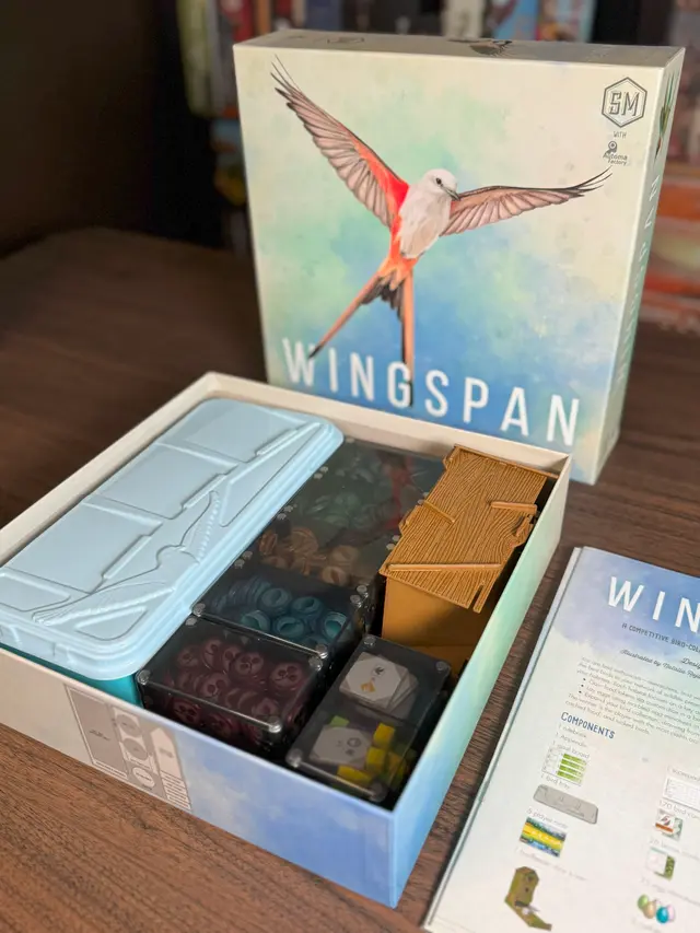 Wingspan organized in a Piece Keepers tray